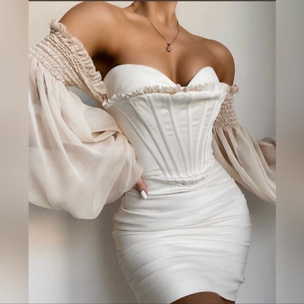 Beau ivory draped house of cub dress